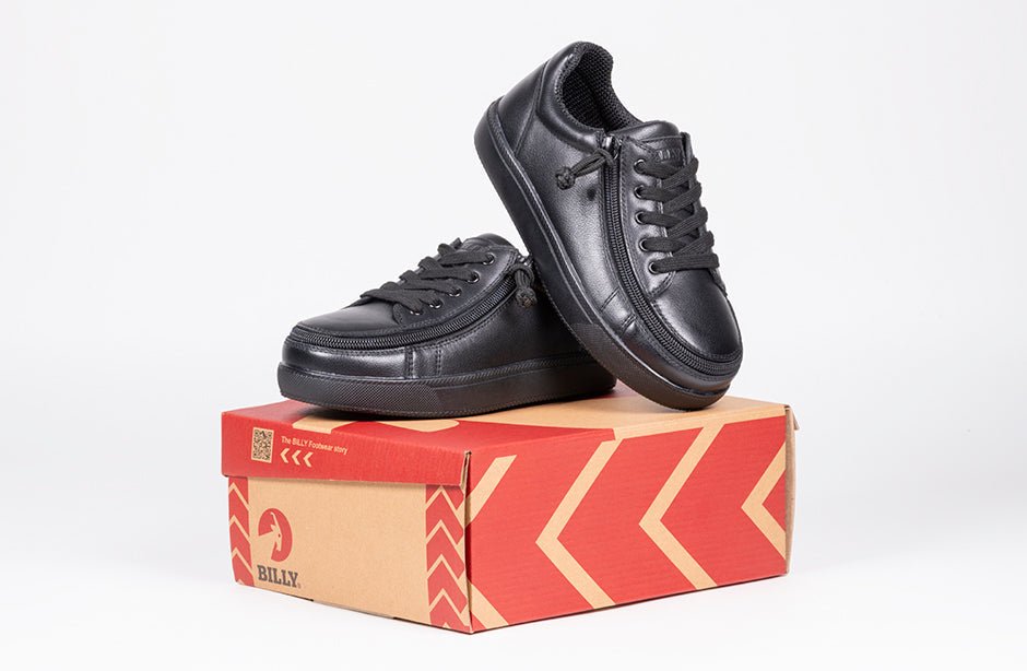 Black to the Floor Leather BILLY Classic D|R II Low Tops - BILLY Footwear® Canada