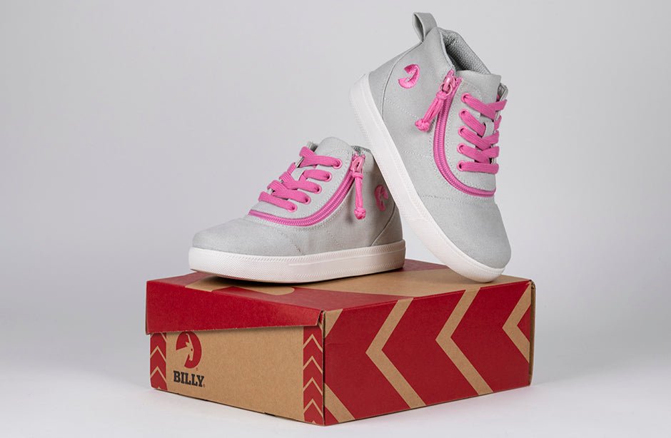 Grey/Pink BILLY D|R Short Wrap High Tops - BILLY Footwear® Canada