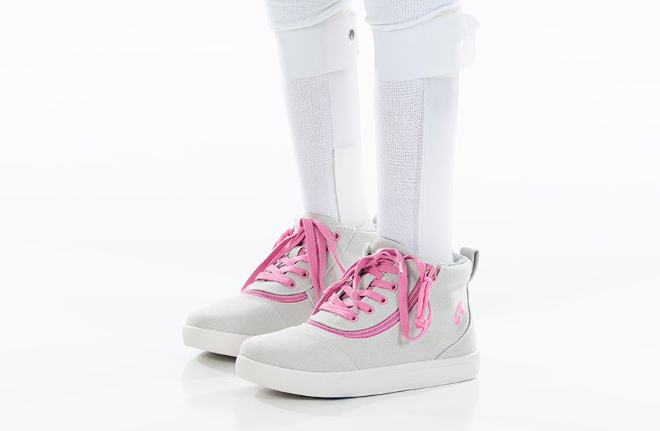Grey/Pink BILLY D|R Short Wrap High Tops - BILLY Footwear® Canada