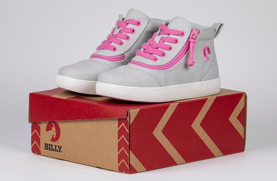 Grey/Pink BILLY D|R Short Wrap High Tops - BILLY Footwear® Canada