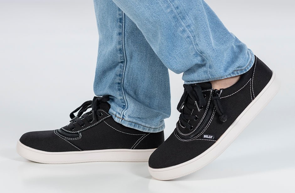Men's Black/White Stitch BILLY Sneaker Low Tops - BILLY Footwear® Canada