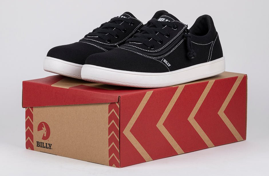 Men's Black/White Stitch BILLY Sneaker Low Tops - BILLY Footwear® Canada