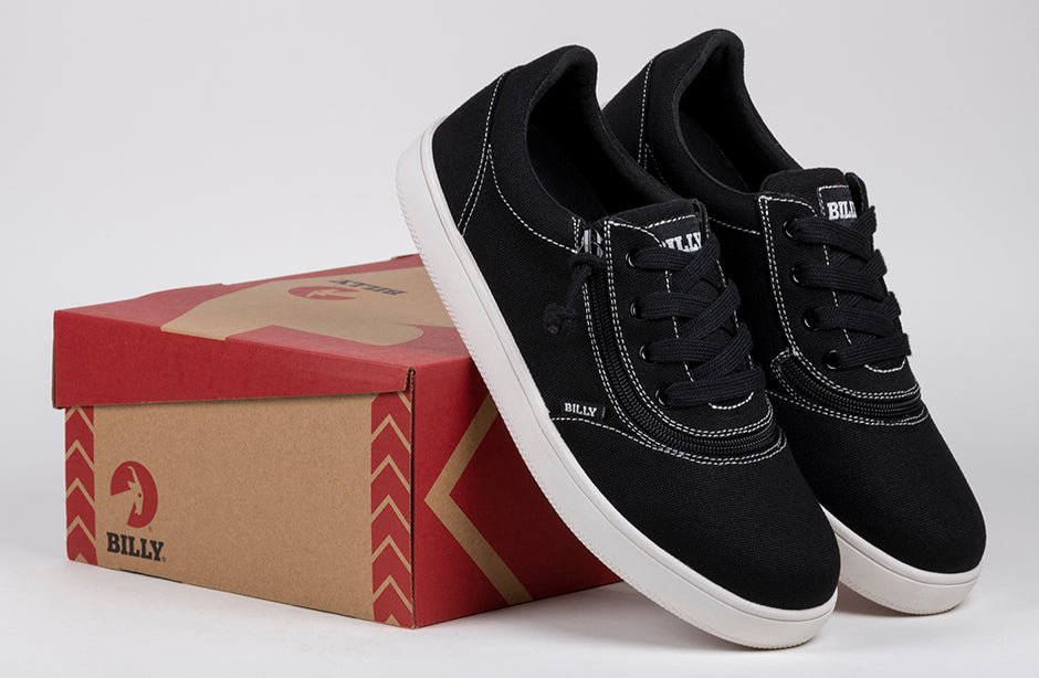 Men's Black/White Stitch BILLY Sneaker Low Tops - BILLY Footwear® Canada