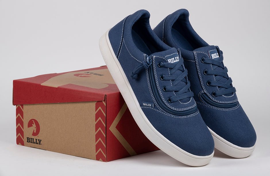 Men's Blue/White Stitch BILLY Sneaker Low Tops - BILLY Footwear® Canada