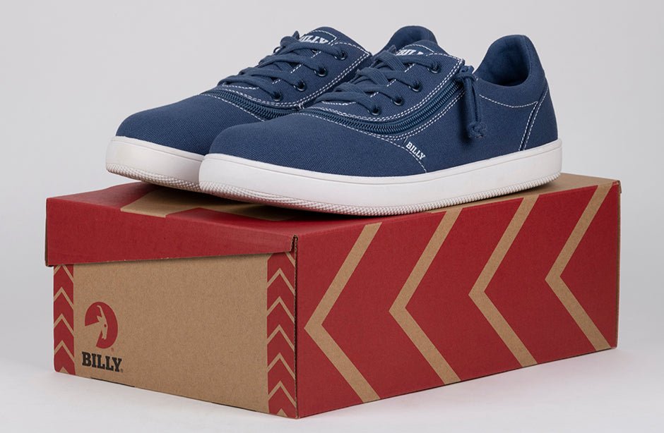 Men's Blue/White Stitch BILLY Sneaker Low Tops - BILLY Footwear® Canada