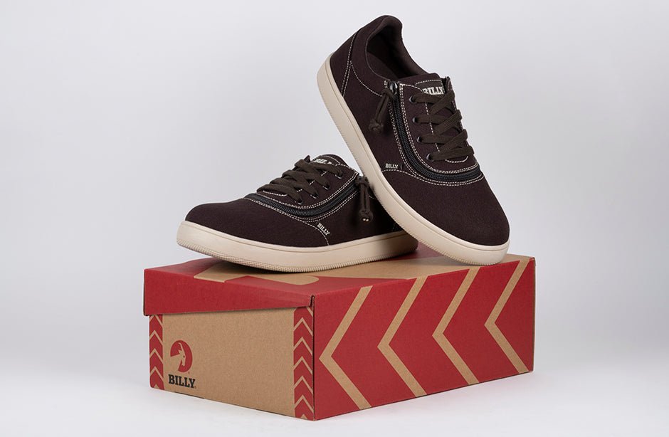 Men's Dark Brown/White Stitch BILLY Sneaker Low Tops - BILLY Footwear® Canada