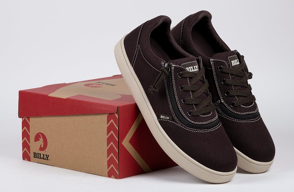 Men's Dark Brown/White Stitch BILLY Sneaker Low Tops - BILLY Footwear® Canada