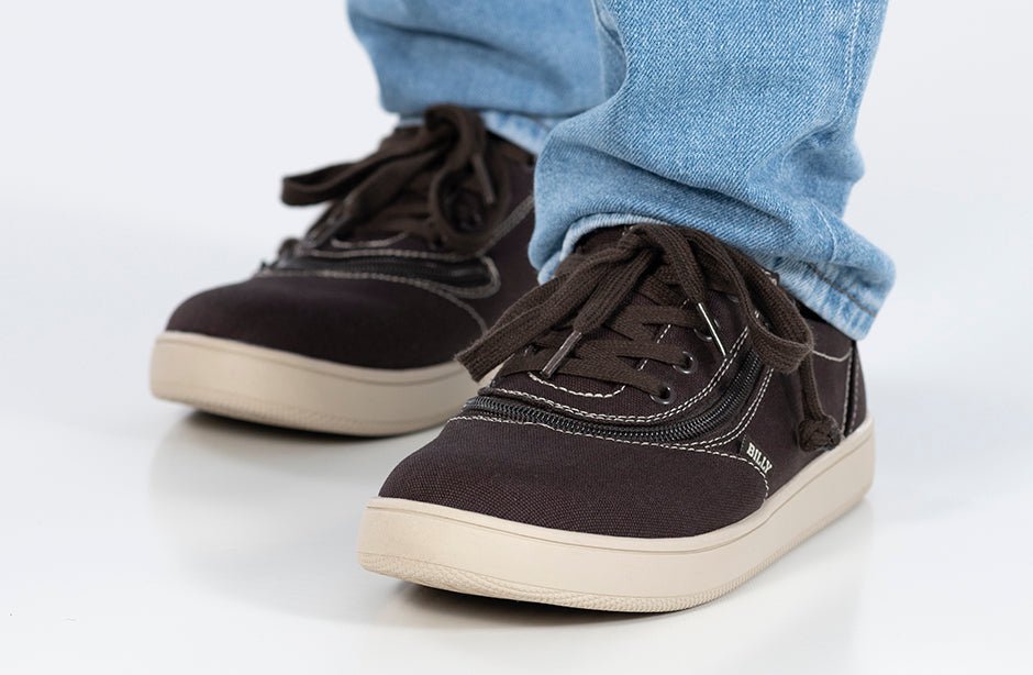 Men's Dark Brown/White Stitch BILLY Sneaker Low Tops - BILLY Footwear® Canada