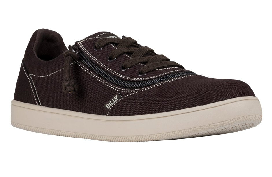 Men's Dark Brown/White Stitch BILLY Sneaker Low Tops - BILLY Footwear® Canada
