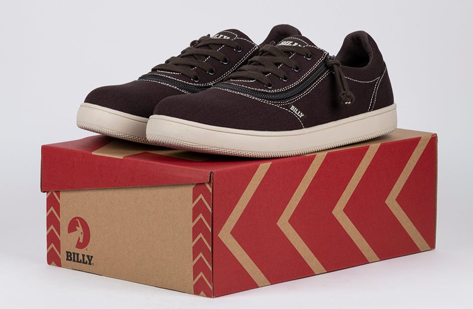 Men's Dark Brown/White Stitch BILLY Sneaker Low Tops - BILLY Footwear® Canada