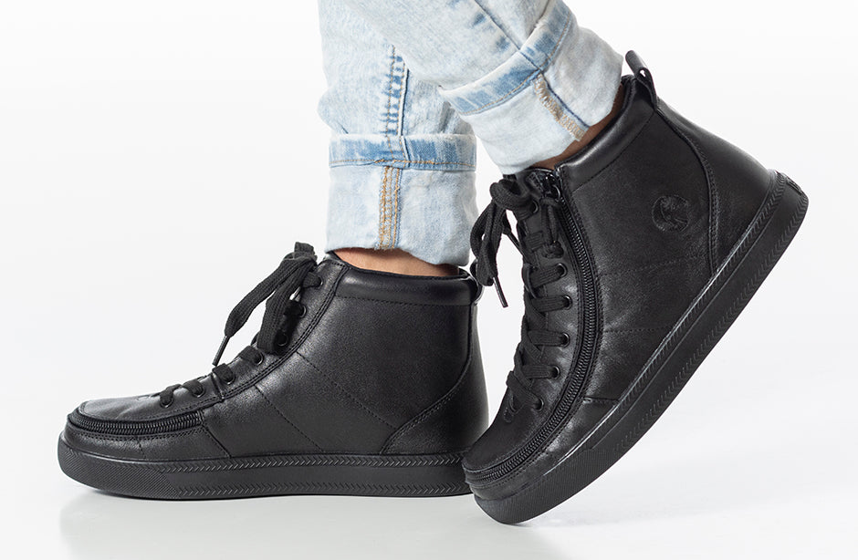 Black to the Floor Leather BILLY Classic Lace Highs