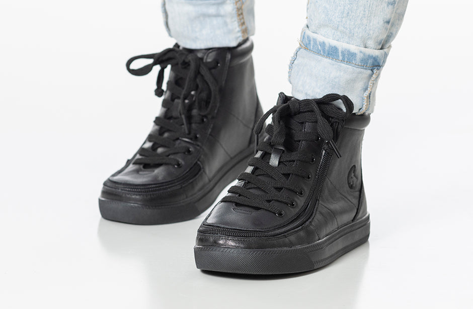 Black to the Floor Leather BILLY Classic Lace Highs