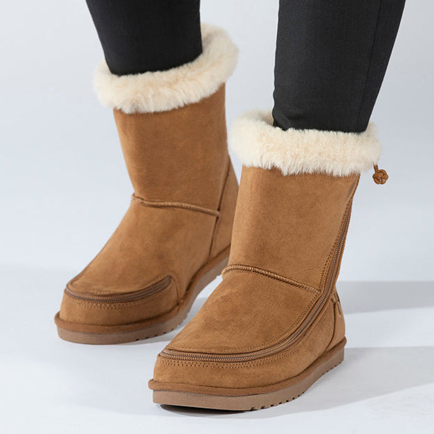 Kid's Chestnut BILLY Cozy Boots, zipper shoes, like velcro, that are adaptive, accessible, inclusive and use universal design to accommodate an afo. BILLY Footwear is medium and wide width, M, D and EEE, are comfortable, and come in toddler, kids, mens, and womens sizing.