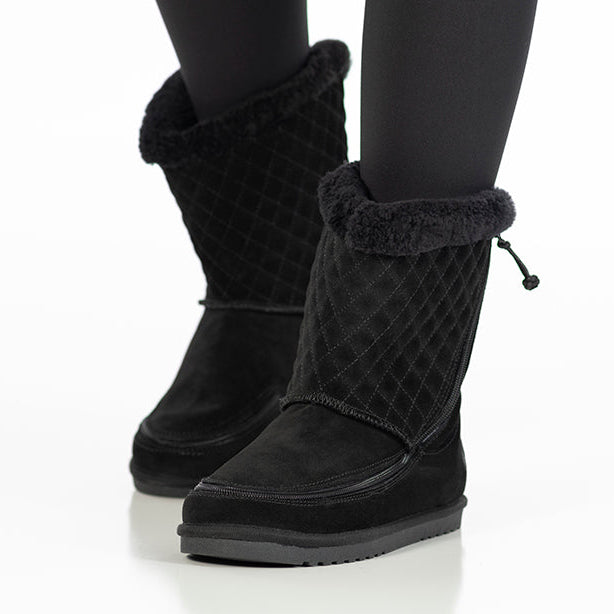 Kids Black BILLY Cozy Quilt Warm Lux Boots