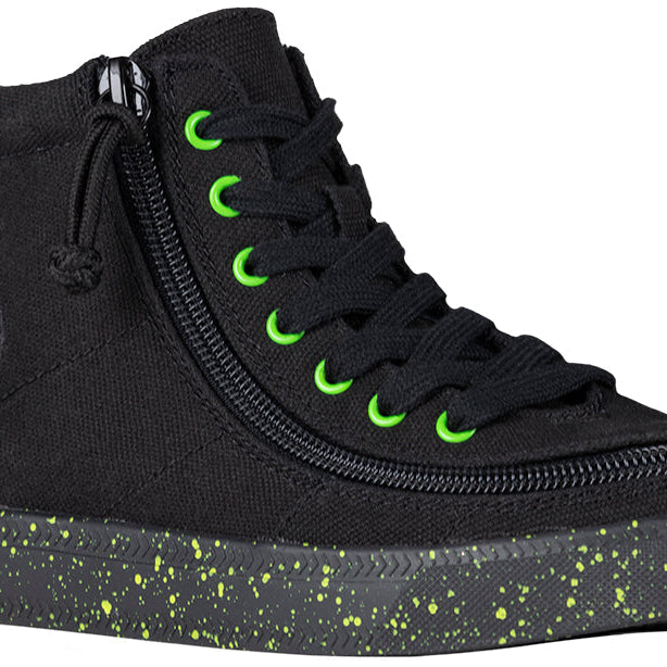 Black/Green Speckle BILLY Classic Lace High Tops