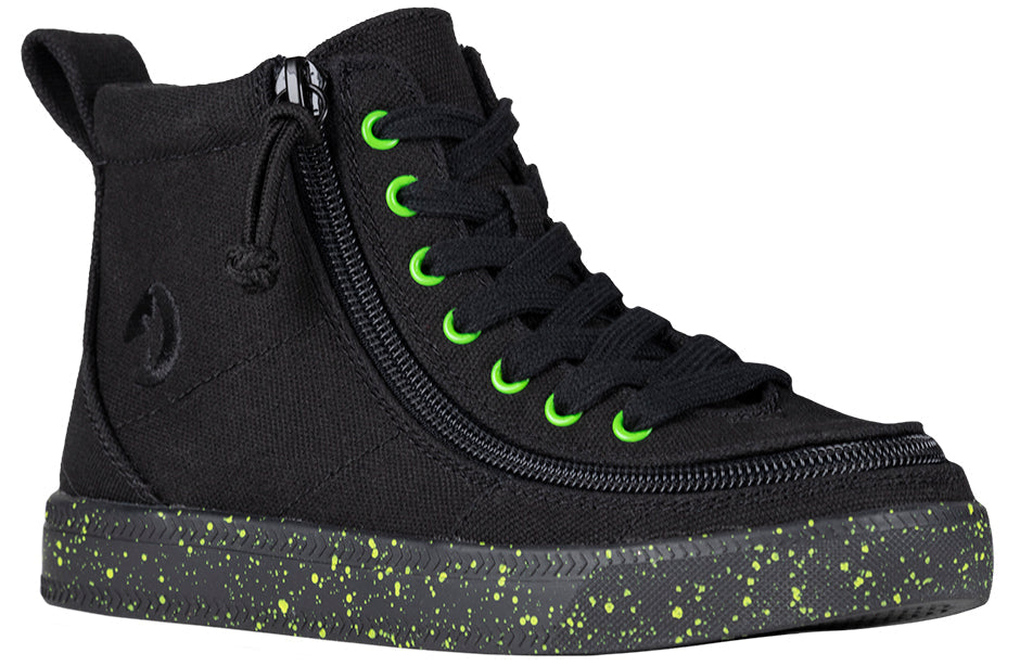 Black/Green Speckle BILLY Classic Lace High Tops