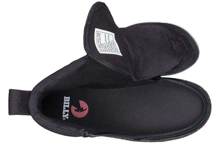 Black/Green Speckle BILLY Classic Lace High Tops