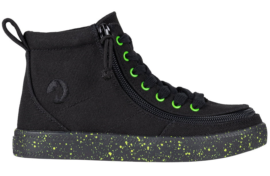 Black/Green Speckle BILLY Classic Lace High Tops