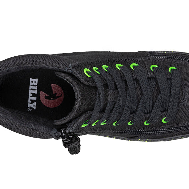 Black/Green Speckle BILLY Classic Lace High Tops