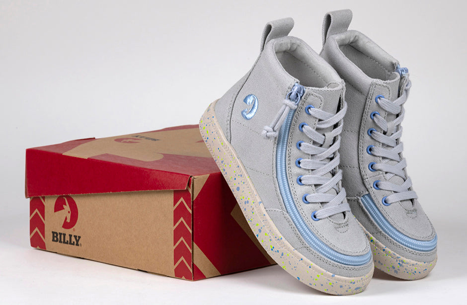 Grey/Blue Speckle BILLY Classic Lace High Tops