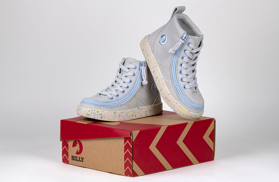 Grey/Blue Speckle BILLY Classic Lace High Tops