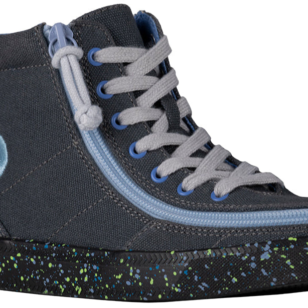 Charcoal/Blue Speckle BILLY Classic Lace High Tops