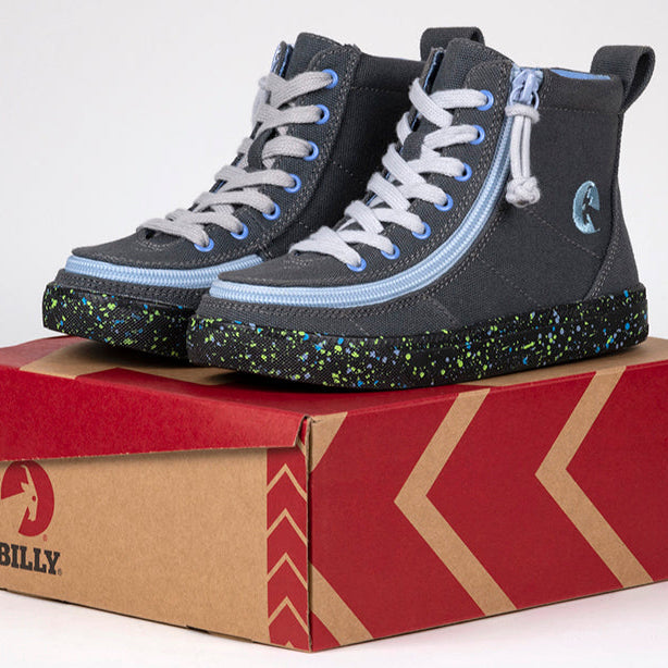 Charcoal/Blue Speckle BILLY Classic Lace High Tops