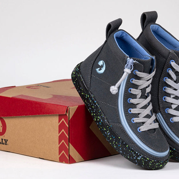 Charcoal/Blue Speckle BILLY Classic Lace High Tops