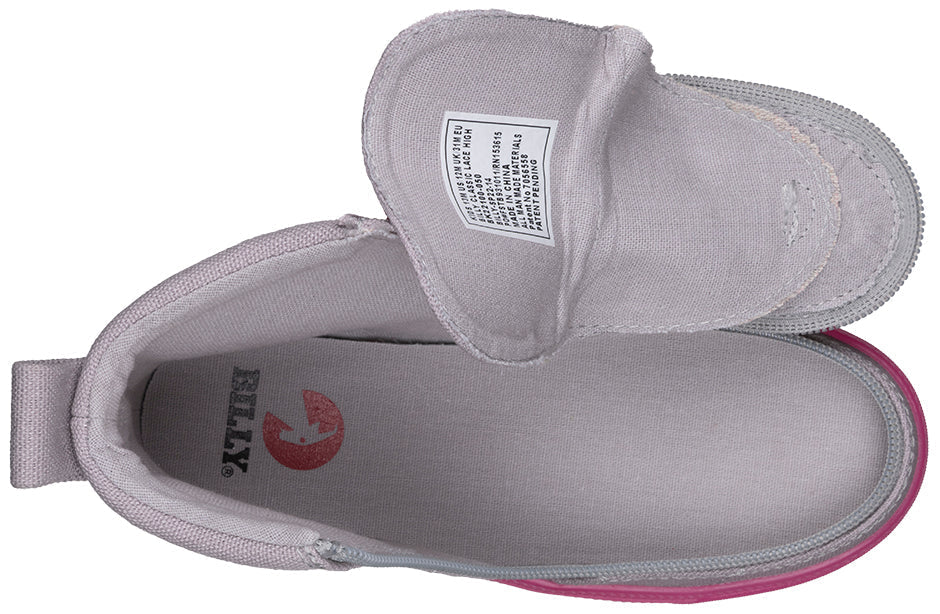 Grey/Pink BILLY Classic Lace High Tops