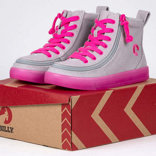 Grey/Pink BILLY Classic Lace High Tops