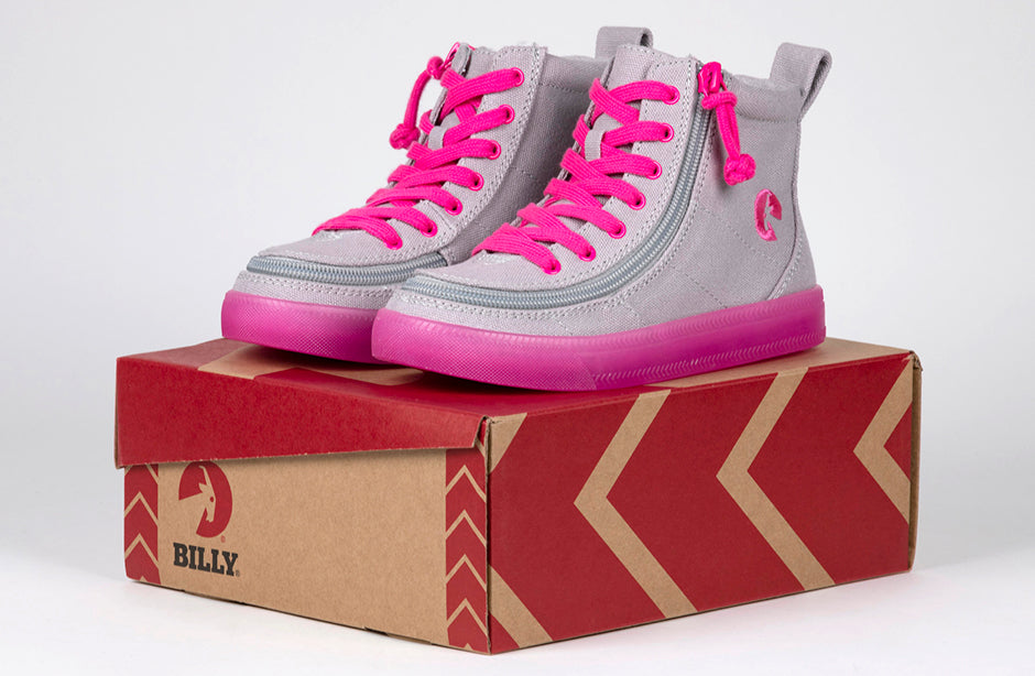 Grey/Pink BILLY Classic Lace High Tops