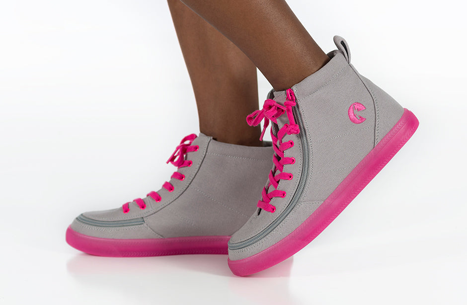 Grey/Pink BILLY Classic Lace High Tops