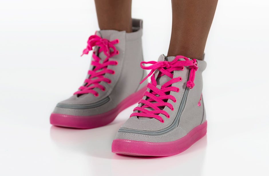 Grey/Pink BILLY Classic Lace High Tops
