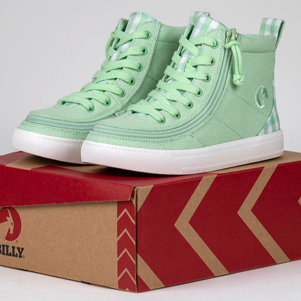 Green Gingham BILLY Classic Lace High Tops