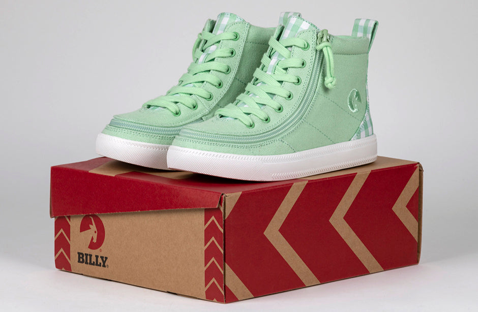 Green Gingham BILLY Classic Lace High Tops
