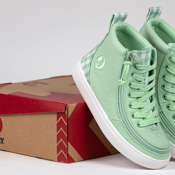 Green Gingham BILLY Classic Lace High Tops