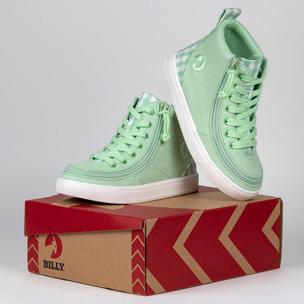 Green Gingham BILLY Classic Lace High Tops