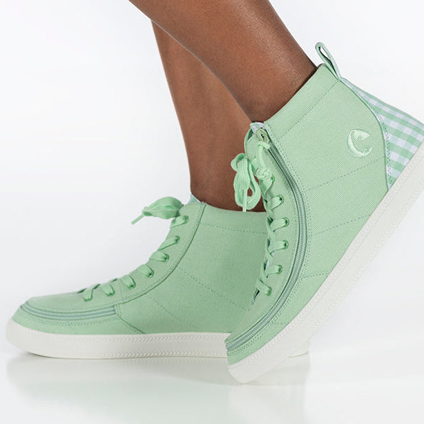 Green Gingham BILLY Classic Lace High Tops