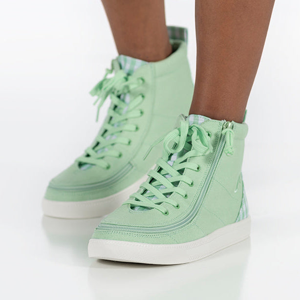 Green Gingham BILLY Classic Lace High Tops