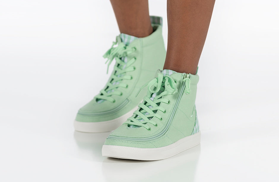 Green Gingham BILLY Classic Lace High Tops