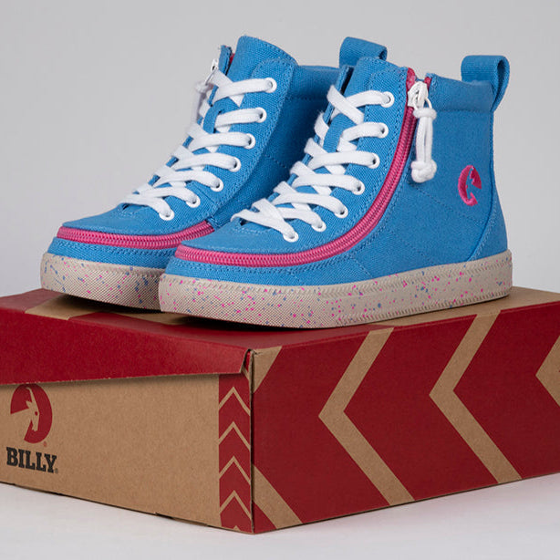 Blue/Pink Speckle BILLY Classic Lace High Tops