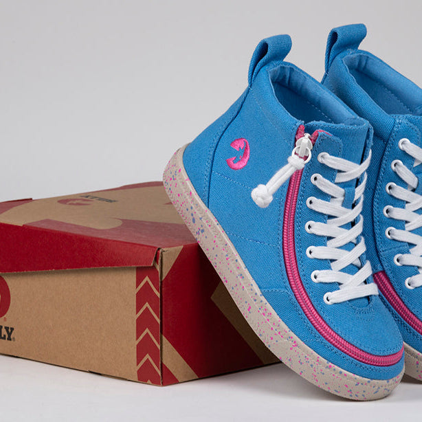 Blue/Pink Speckle BILLY Classic Lace High Tops