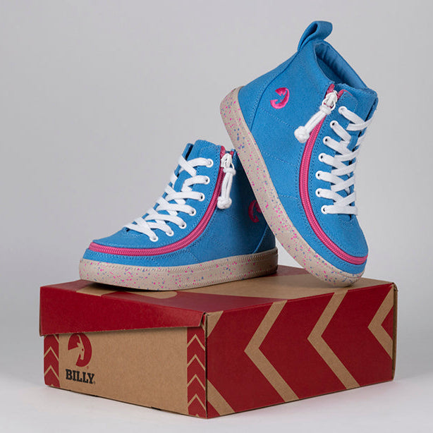 Blue/Pink Speckle BILLY Classic Lace High Tops