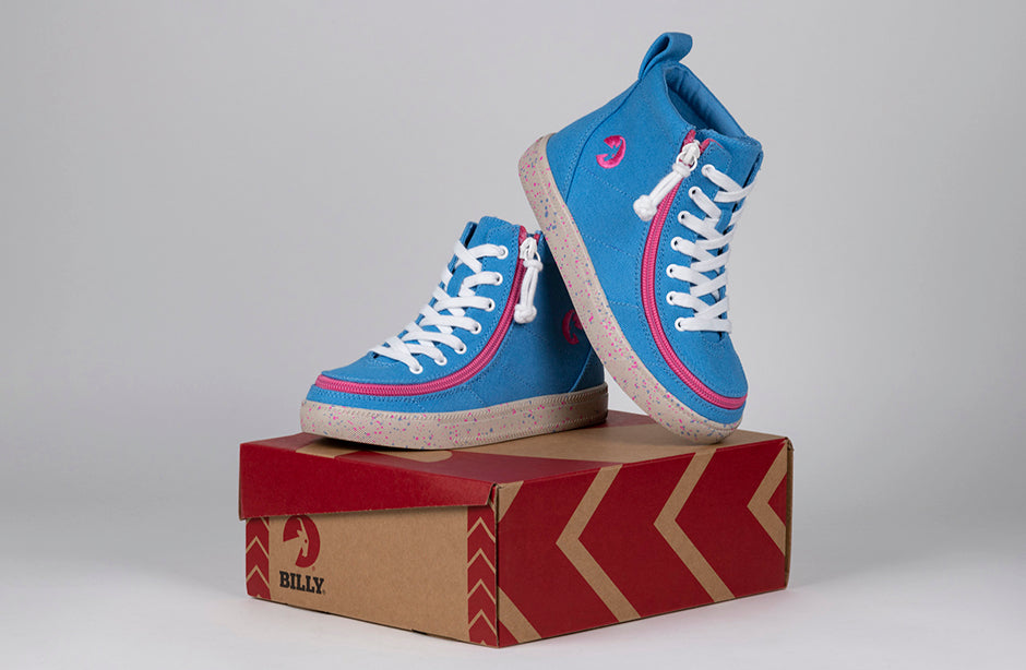 Blue/Pink Speckle BILLY Classic Lace High Tops