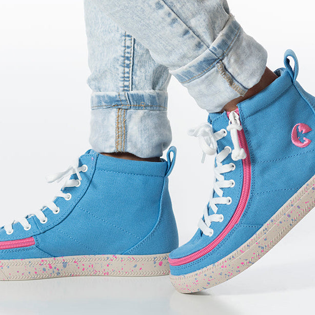 Blue/Pink Speckle BILLY Classic Lace High Tops