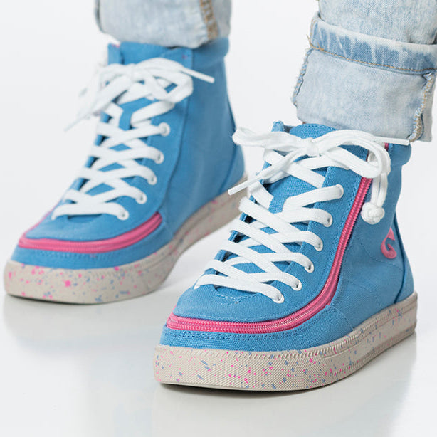Blue/Pink Speckle BILLY Classic Lace High Tops