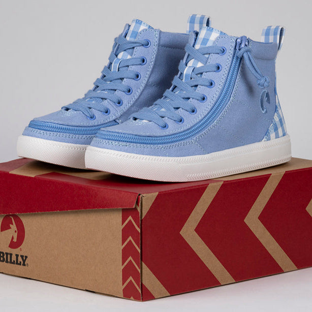 Blue Gingham BILLY Classic Lace High Tops