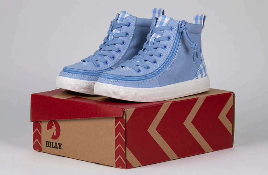 Blue Gingham BILLY Classic Lace High Tops