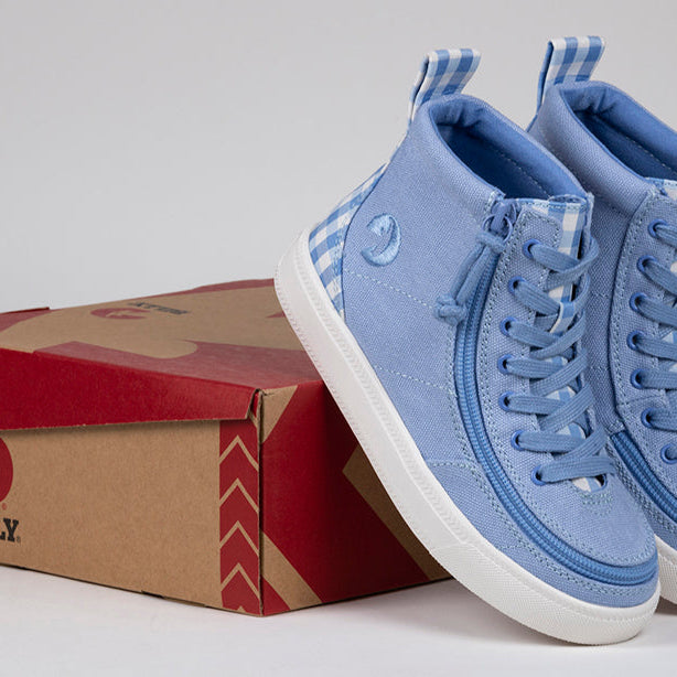 Blue Gingham BILLY Classic Lace High Tops