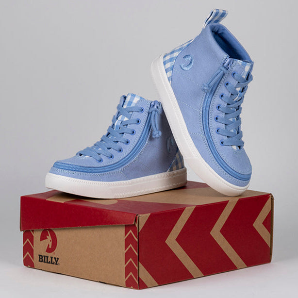 Blue Gingham BILLY Classic Lace High Tops